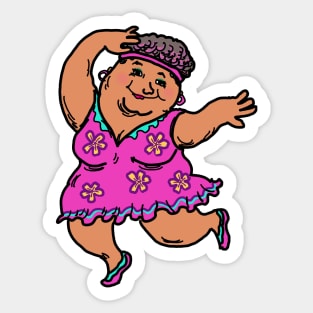 Active senior woman disco dancing illustration Sticker